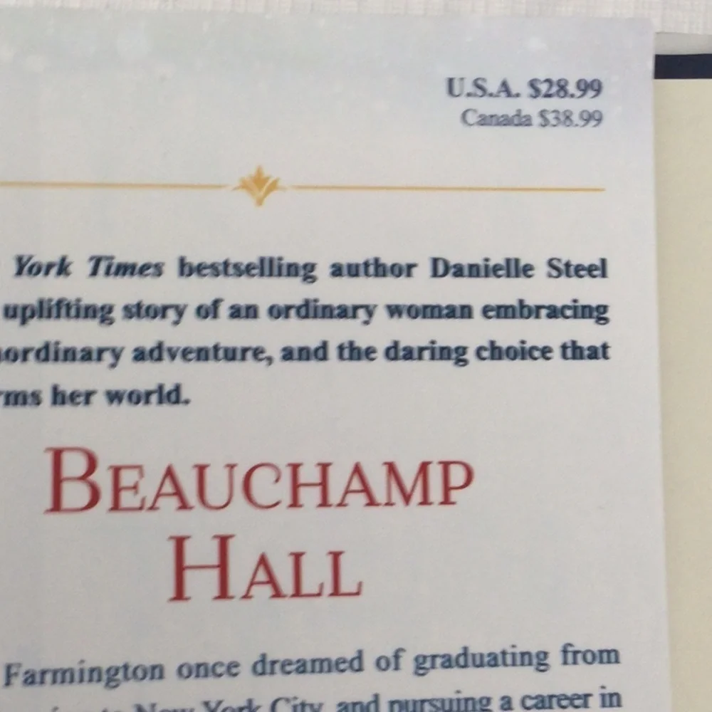 Danielle Steel 'Beauchamp Hall' Hardcover Book